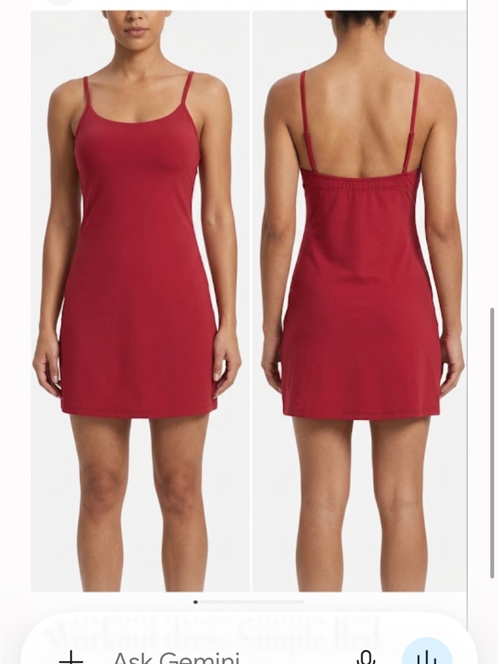 Workout dress Simple Red Spaghetti Strap Dress excersise med